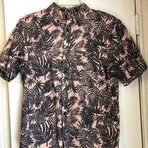 Men's Pink and Gray Button Down